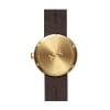 D38 brass case brown leather strap tube watch leff amsterdam design by piet hein eek back 1
