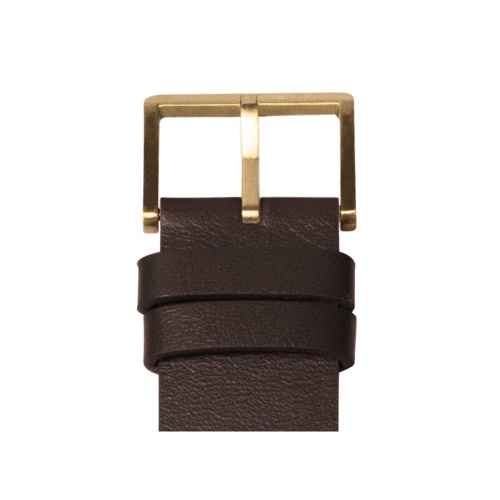 D38 brass case brown leather strap tube watch leff amsterdam design by piet hein eek detail 1
