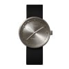 D38 steel case black leather strap tube watch leff amsterdam design by piet hein eek front 1