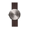 D38 steel case brown leather strap tube watch leff amsterdam design by piet hein eek back 1