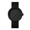 D42 black case black leather strap tube watch leff amsterdam design by piet hein eek front 1