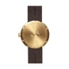 D42 brass case brown leather strap tube watch leff amsterdam design by piet hein eek back 1