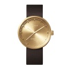 D42 brass case brown leather strap tube watch leff amsterdam design by piet hein eek front 1