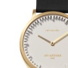 LEFF amsterdam tube watch T32 White brass case 32mm with black leather strap