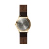 LEFF amsterdam tube watch T32 White-brass Stainless steel case 32mm with brown leather strap